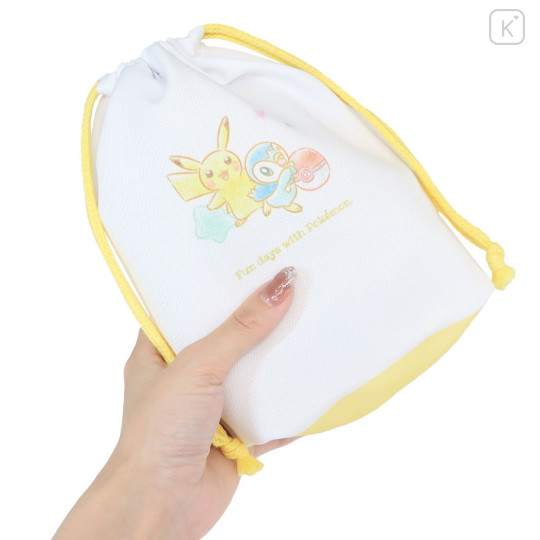 Japan Pokemon Drawstring Bag (S) - Pikachu : Pokemon Relaxing - 2