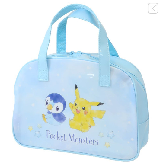 Japan Pokemon Boston Bag - Pikachu & Piptup : Blue - 1