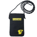 Japan Pokemon Mini Gadget Case Pouch with Lanyard - Pikachu : Black - 1
