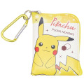 Japan Pokemon Mini Pouch Key Bag with Hook - Pikachu / Smile - 1