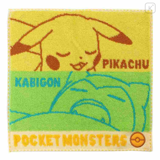 Japan Pokemon Jacquard Wash Towel - Pikachu & Snorlax - 1