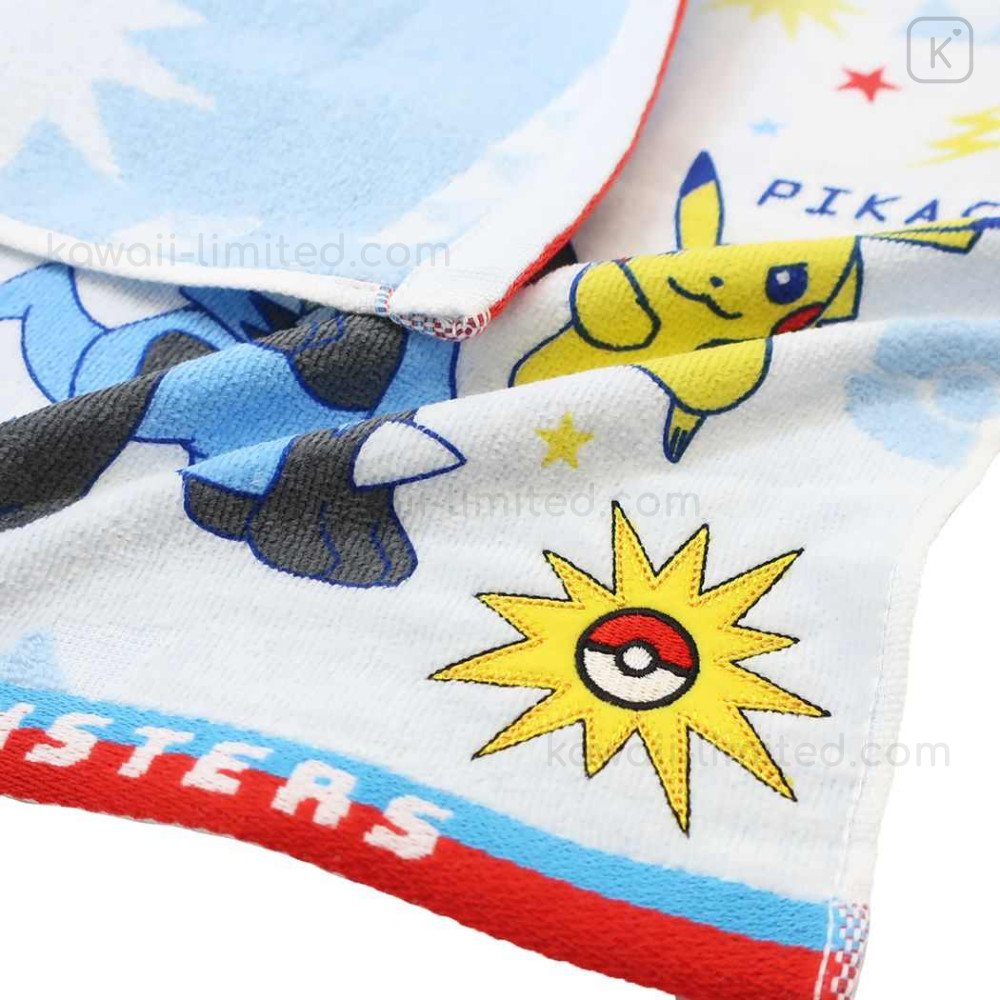 Japan Pokemon Jacquard Wash Towel - Pikachu & Lucario | Kawaii Limited