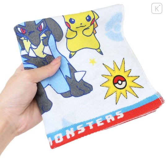 Japan Pokemon Jacquard Wash Towel - Pikachu & Lucario - 3