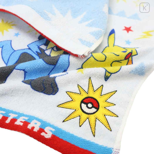 Japan Pokemon Jacquard Face Towel - Pikachu & Lizadon & Lucario - 2