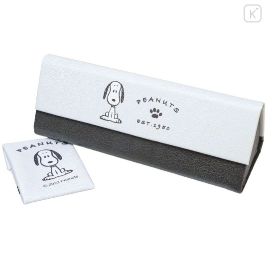 Japan Peanuts Folding Glasses Case & Cloth - Snoopy : White - 1