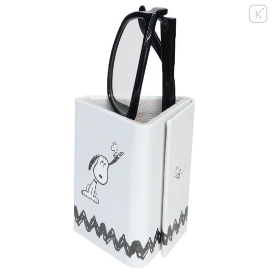 Japan Peanuts Folding Glases Stand Pen Case - Snoopy : White - 2