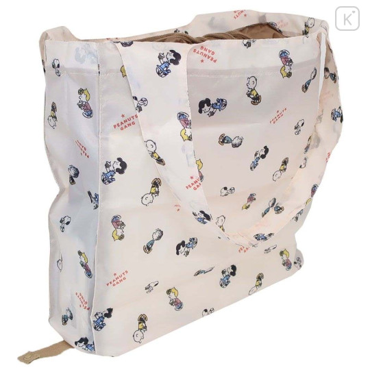 Japan Peanuts Eco Shopping Bag & Bottom Plate - Snoopy / Beige - 2