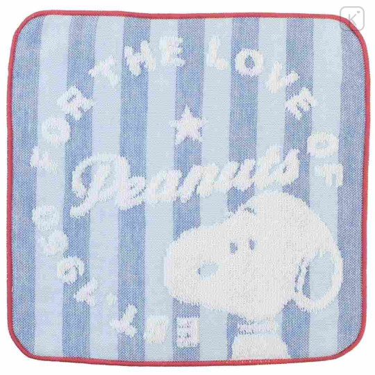 Japan Peanuts Gauze Towel Handkerchief - Snoopy / Blue - 1