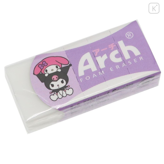Japan Sanrio Arch Foam Eraser - Kuromi & Melody - 1