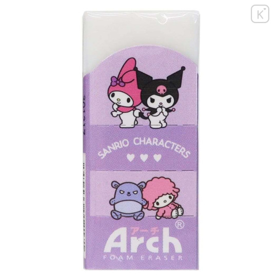 Japan Sanrio Arch Foam Eraser - Kuromi & Melody - 2