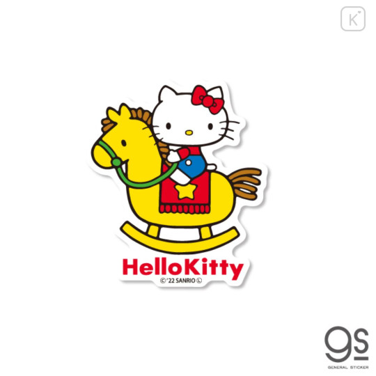 Japan Sanrio Vinyl Sticker - Hello Kitty / Rocking Horse - 1