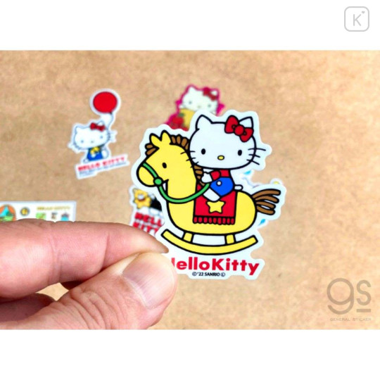 Japan Sanrio Vinyl Sticker - Hello Kitty / Rocking Horse - 3