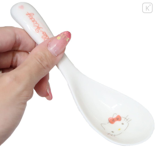 Japan Sanrio Porcelain Spoon - Hello Kitty / Heart - 2