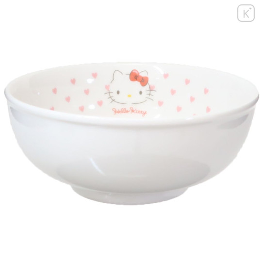 Japan Sanrio Porcelain Ramen Bowl - Hello Kitty / Heart - 1