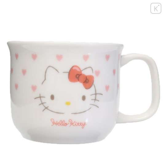 Japan Sanrio Porcelain Mug - Hello Kitty / Heart - 1