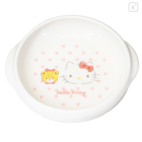 Japan Sanrio Porcelain Baby Scooping Bowl - Hello Kitty / Heart - 1
