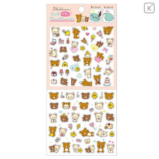 Japan San-X Rilakkuma Bear Sticker - Characters Pink - 1