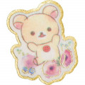 Japan San-X Rilakkuma Bear Seal Sticker - meets Chairoikoguma Flower - 2