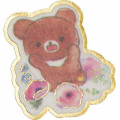 Japan San-X Rilakkuma Bear Seal Sticker - meets Chairoikoguma Flower - 3