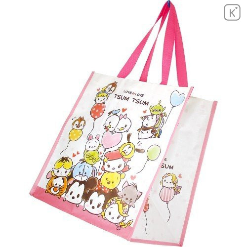 Japan Disney Shopping Tote Bag - Tsum Tsum Cherry Pink - 1