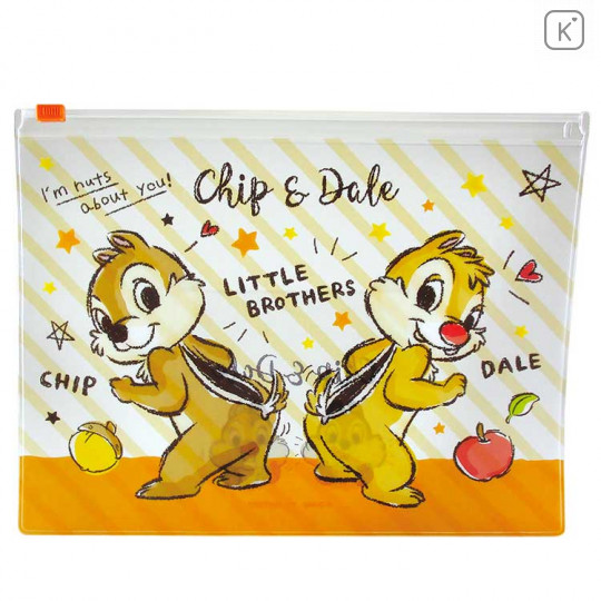 Japan Disney Zip Folder File Set 3 Size - Chip & Dale Double Trouble - 2