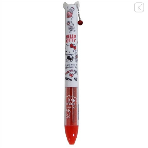 Japan Sanrio Two Color Mimi Pen - Hello Kitty with Earrings - 1