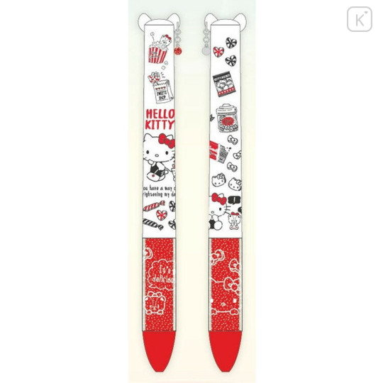 Japan Sanrio Two Color Mimi Pen - Hello Kitty with Earrings - 2