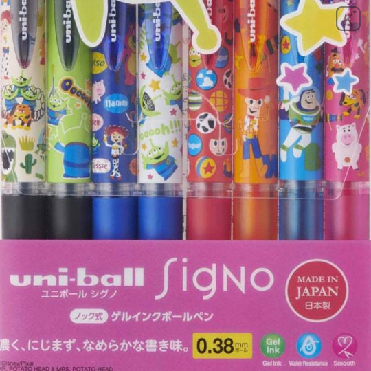 Japan Disney Toy Story × Uni-ball Signo 0.38mm Gel Pen 8pcs - 6 Colors - 2