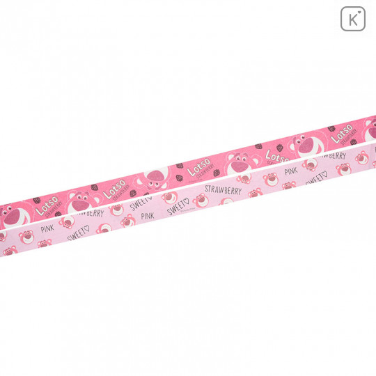 Japan Disney Store Washi Paper Masking Tape - Toy Story Lotso Bear Strawberry - 3