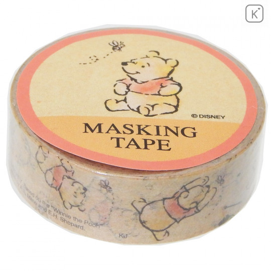 Japan Disney Washi Paper Masking Tape - Winnie the Pooh Jumping - 1