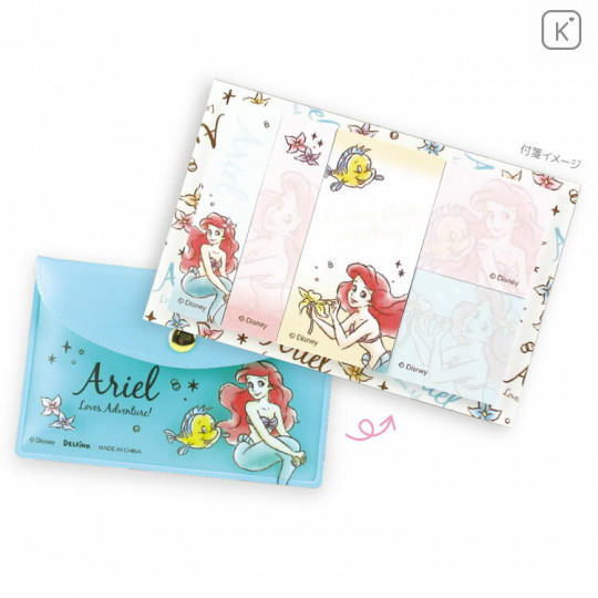 Japan Disney Store Little Mermaid Ariel Sticky Notes & Folder Set - 1