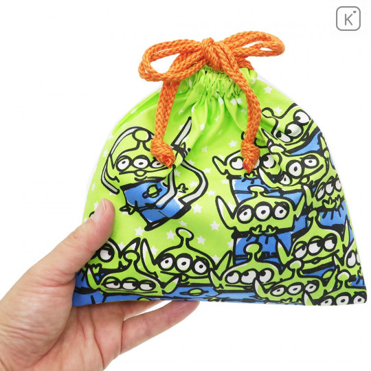 Japan Disney Drawstring Bag - Grab Little Green Men Alien - 2
