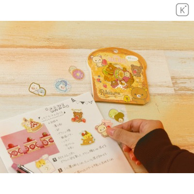 Japan San-X Rilakkuma Masking Seal Flake Sticker - Bread - 3