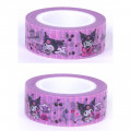 Japan Sanrio Washi Paper Masking Tape - Kuromi Purple Stripe - 3