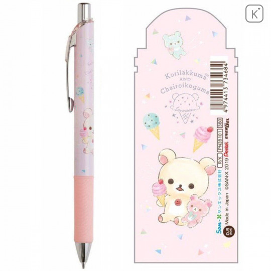 Japan San-X EnerGize Mechanical Pencil - Rilakkuma / Korilakkuma Ice Cream Pink - 1
