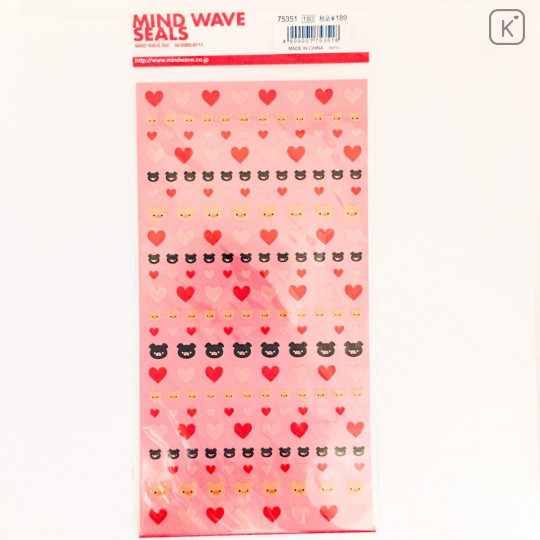 Japan Mind Wave Seals Mini Stickers - Pig & Heart - 1