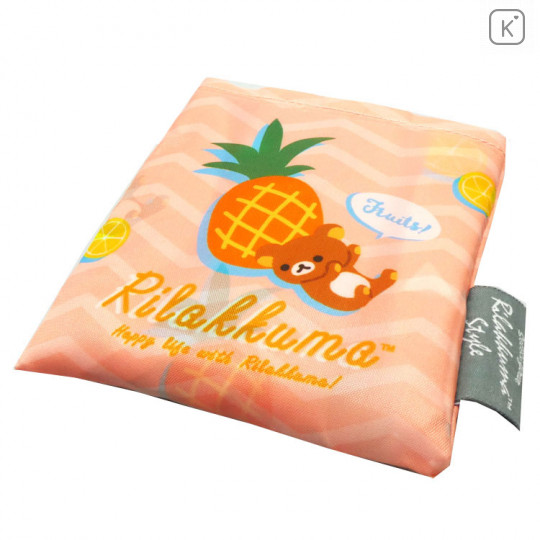 Japan Rilakkuma Eco Shopping Bag - Happy life with Rilakkuma Orange - 1