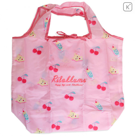 Japan Rilakkuma Eco Shopping Bag - Happy life with Rilakkuma Pink - 2