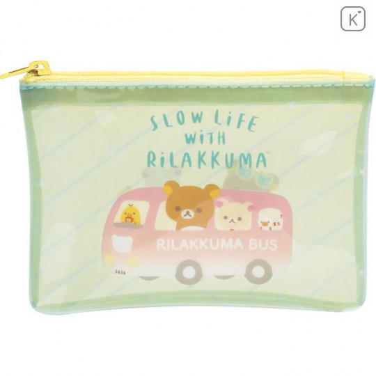 San-X Rilakkuma Pouch Makeup Bag - Slow life with Rilakkuma Mini Clear Pouch - 1