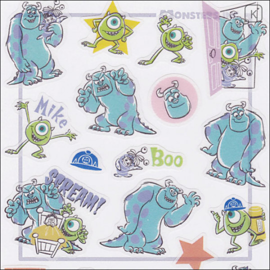 Japan Disney Tracing Sticker - Monster Mike & Sulley - 2