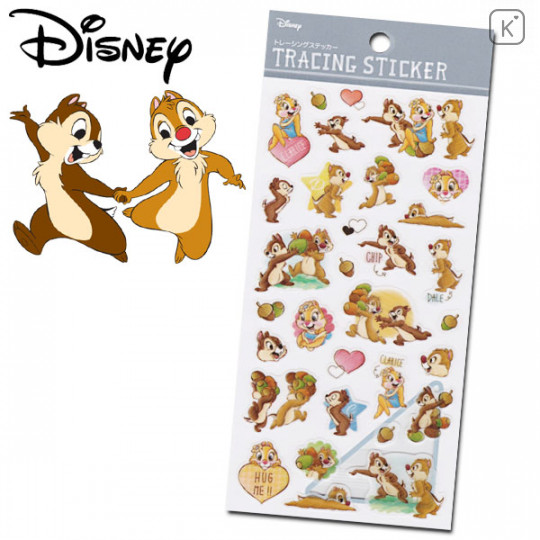 Japan Disney Sticker - Chip & Dale Tracing Sticker - 1