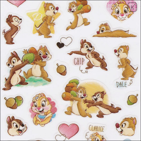 Japan Disney Sticker - Chip & Dale Tracing Sticker - 2