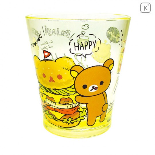 Japan San-X Rilakkuma Happy Time Acrylic Tumbler Clear Airy - Yellow - 1
