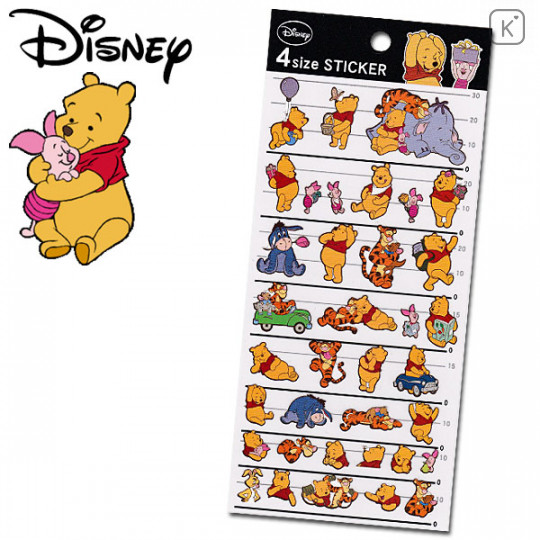 Japan Disney 4 Size Sticker - Winnie the Pooh - 1