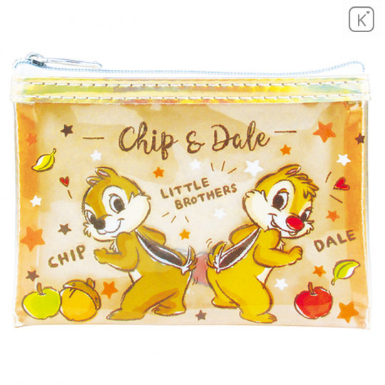 Japan Disney Mini Clear Pouch Makeup Bag - Chip & Dale - 1