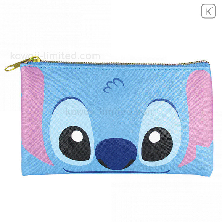 Japan Disney Pouch Makeup Bag Pencil Case - Stitch Faces