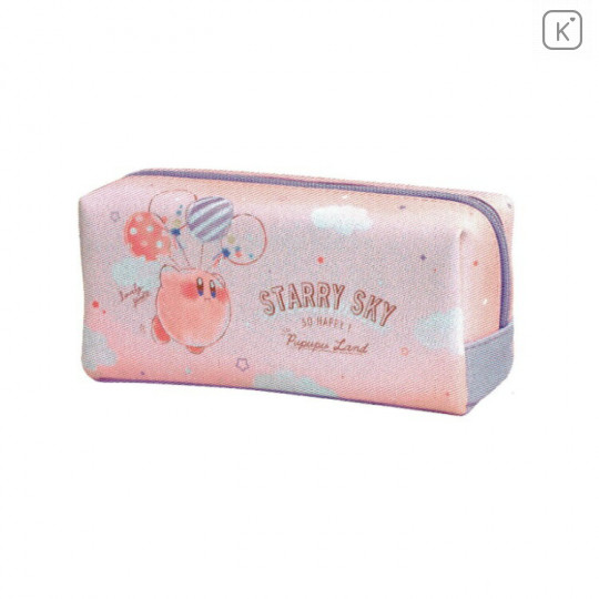 Japan Nintendo Zipper Makeup Stationery Pencil Bag Pouch - Kirby Pink Sky - 1