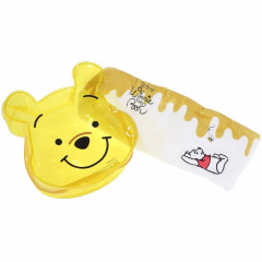 Japan Disney Hair Band with Clear Pouch - Pooh & Piglet / White