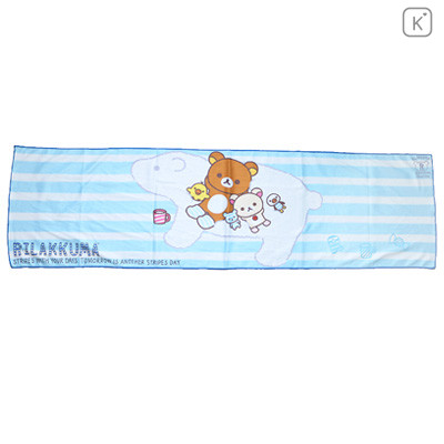Japan San-X Rilakkuma Cool Towel - with Polar Bear Blue - 1