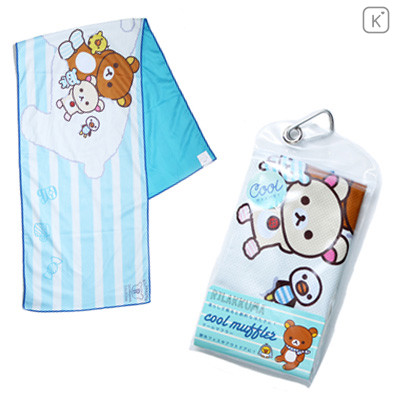 Japan San-X Rilakkuma Cool Towel - with Polar Bear Blue - 2